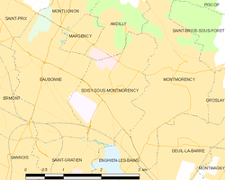 Map commune FR insee code 95598